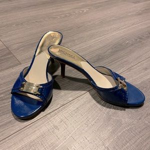 Royal blue Michael Kors kitten heel open toe